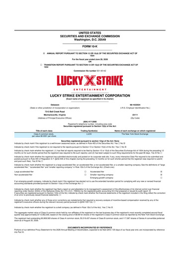 Thumbnail Lucky Strike Entertainment 10-K Annual Report 2026