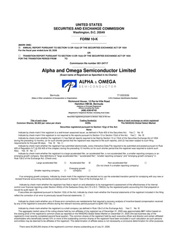 Thumbnail Alpha & Omega Semiconductor 10-K Annual Report 2026