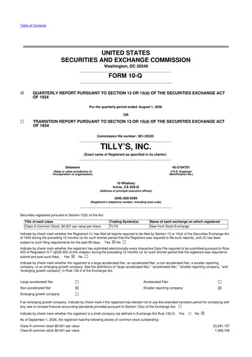 Thumbnail Tillys
 10-Q Quarterly Report FY2026 
