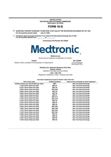 Thumbnail Medtronic 10-Q Quarterly Report FY2027 