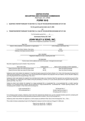 Thumbnail John Wiley & Sons 10-Q Quarterly Report FY2027 