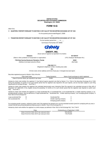 Thumbnail Chewy 10-Q Quarterly Report FY2026 