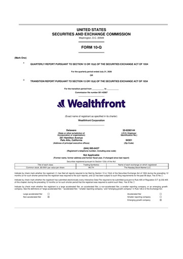Miniature Wealthfront Corporation 10-Q Rapport trimestriel 2027 