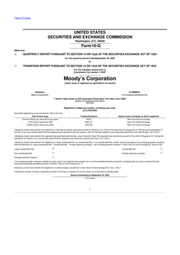 Thumbnail Moody's 10-Q Quarterly Report FY2026 Q3