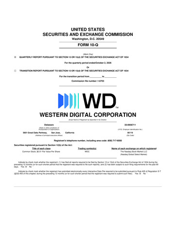 Thumbnail Western Digital 10-Q Quarterly Report FY2027 Q1