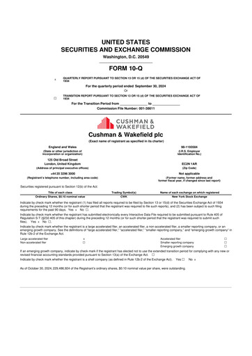Thumbnail Cushman & Wakefield
 10-Q Quarterly Report FY2024 