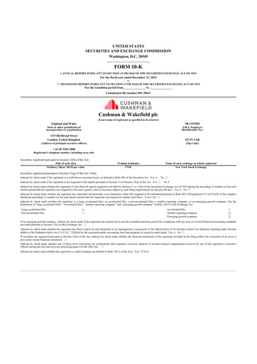 Thumbnail Cushman & Wakefield
 10-K Annual Report 2024