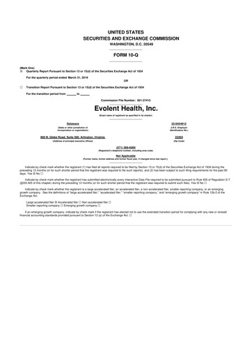 Thumbnail Evolent Health 10-Q Quarterly Report FY2019 