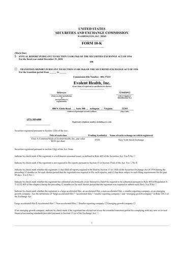 Thumbnail Evolent Health 10-K Annual Report 2020