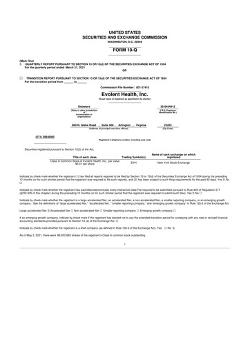 Thumbnail Evolent Health 10-Q Quarterly Report FY2021 