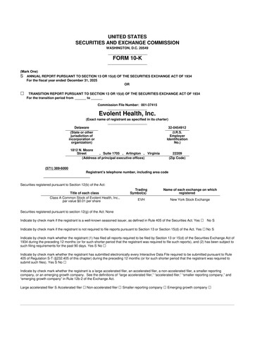 Thumbnail Evolent Health 10-K Annual Report 2025