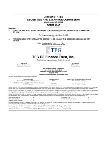Miniature TPG Real Estate Finance Trust
 10-Q Rapport trimestriel 2023 