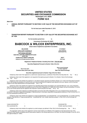 Thumbnail Babcock & Wilcox
 10-K Annual Report 2015