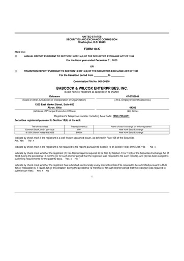 Thumbnail Babcock & Wilcox
 10-K Annual Report 2020