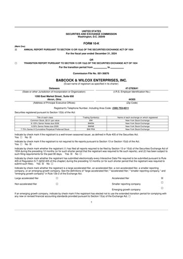 Thumbnail Babcock & Wilcox
 10-K Annual Report 2024