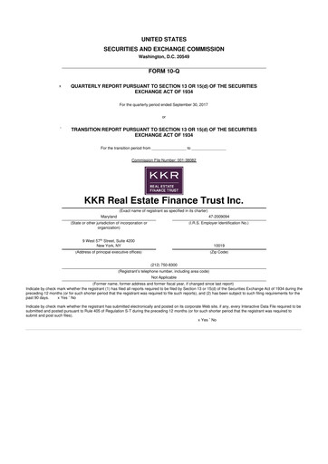Thumbnail KKR Real Estate Finance Trust 10-Q Quarterly Report FY2017 