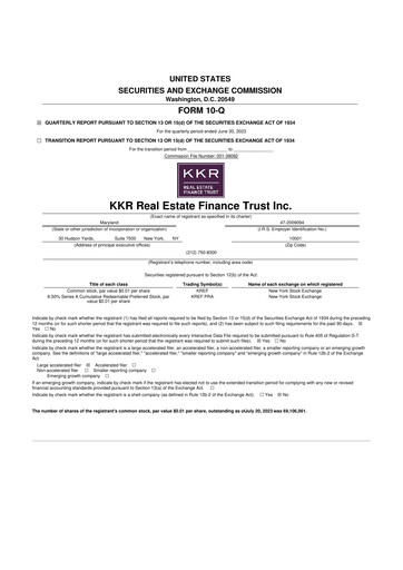 Thumbnail KKR Real Estate Finance Trust 10-Q Quarterly Report FY2023 