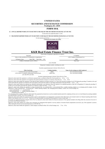 Thumbnail KKR Real Estate Finance Trust 10-K Annual Report 2023