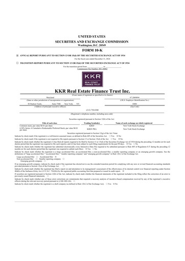 Thumbnail KKR Real Estate Finance Trust 10-K Annual Report 2024
