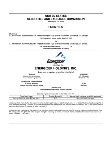 Thumbnail Energizer Holdings
 10-Q Quarterly Report FY2023 
