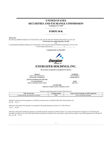 Thumbnail Energizer Holdings
 10-K Annual Report 2025