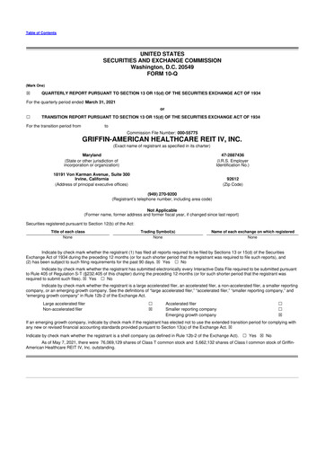 Thumbnail American Healthcare REIT 10-Q Quarterly Report FY2021 