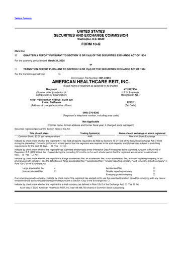 Thumbnail American Healthcare REIT 10-Q Quarterly Report FY2025 