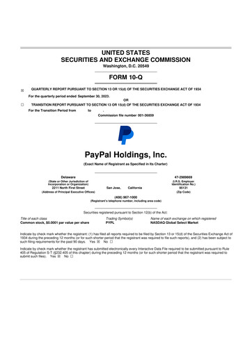 Vorschaubild PayPal 10-Q Quartalsbericht 2023 