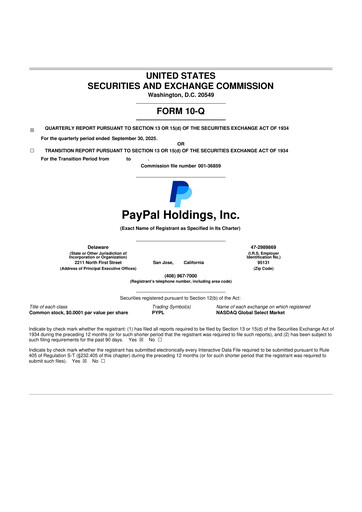 Vorschaubild PayPal 10-Q Quartalsbericht 2025 