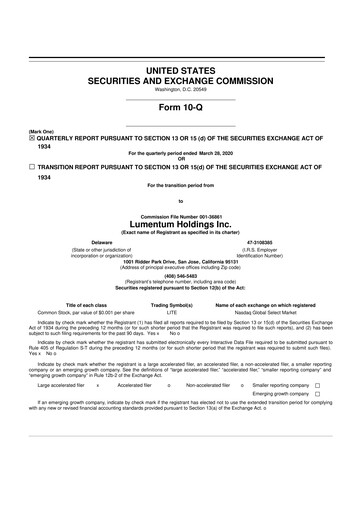 Thumbnail Lumentum 10-Q Quarterly Report FY2020 