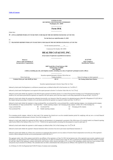 Thumbnail Health Catalyst
 10-K Annual Report 2022