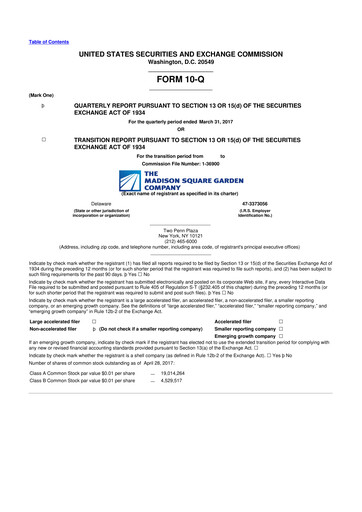 Thumbnail Madison Square Garden Sports 10-Q Quarterly Report FY2017 