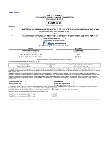 Thumbnail Madison Square Garden Sports 10-Q Quarterly Report FY2020 