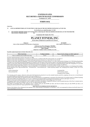 Thumbnail Planet Fitness
 10-K Annual Report 2021