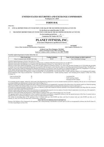 Thumbnail Planet Fitness
 10-K Annual Report 2023