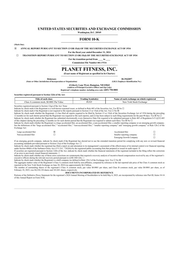 Thumbnail Planet Fitness
 10-K Annual Report 2024