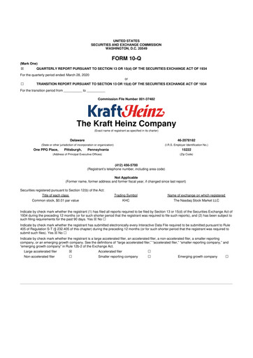 Thumbnail Kraft Heinz 10-Q Quarterly Report FY2020 