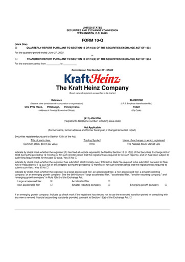 Thumbnail Kraft Heinz 10-Q Quarterly Report FY2020 