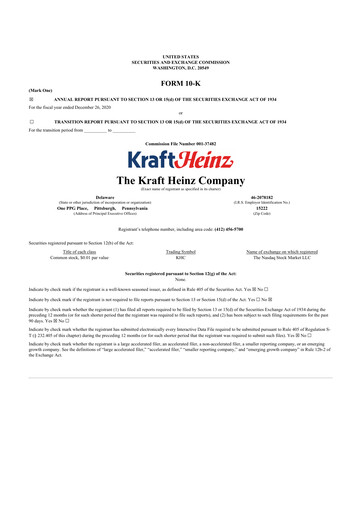 Thumbnail Kraft Heinz 10-K Annual Report 2020