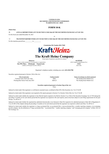 Thumbnail Kraft Heinz 10-K Annual Report 2023