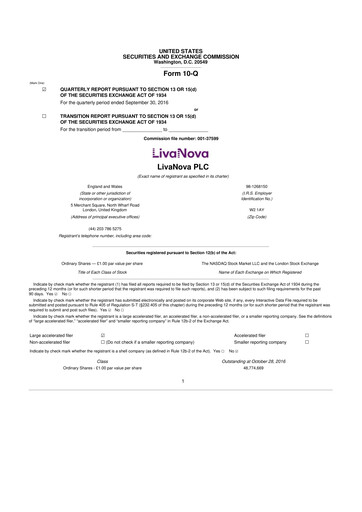Thumbnail LivaNova 10-Q Quarterly Report FY 