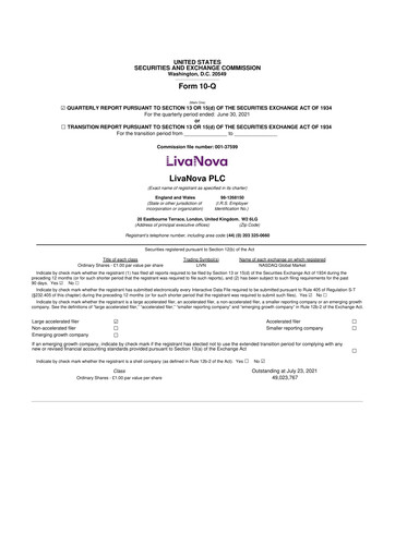 Thumbnail LivaNova 10-Q Quarterly Report FY 