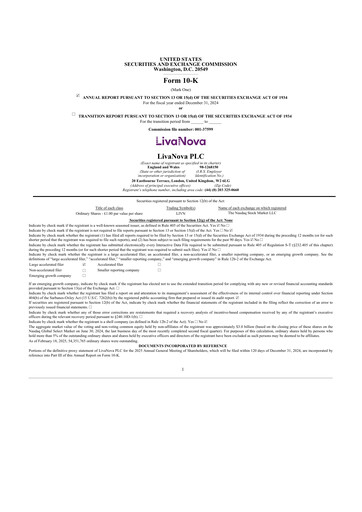 Thumbnail LivaNova 10-K Annual Report 2024