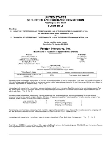 Thumbnail Peloton 10-Q Quarterly Report FY2026 