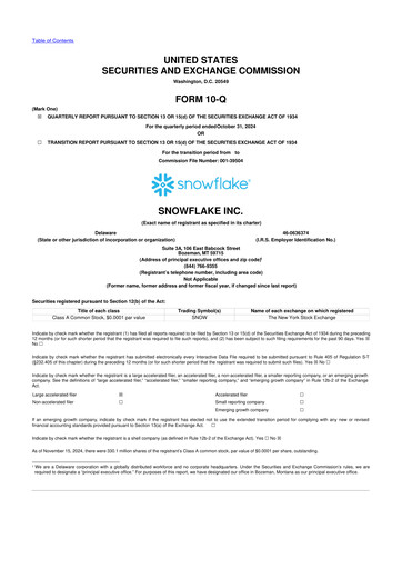 Thumbnail Snowflake 10-Q Quarterly Report FY2025 