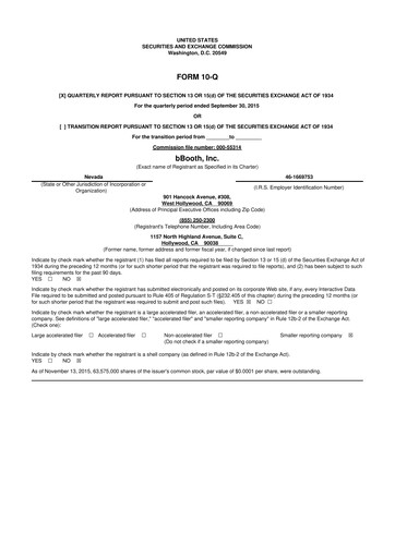 Vorschaubild TON Strategy Co. 10-Q Quartalsbericht 2015 