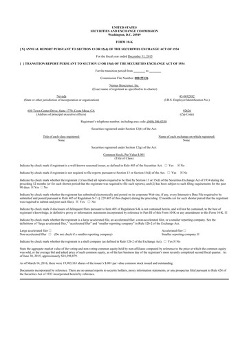 Thumbnail Skye Bioscience 10-K Annual Report 2015