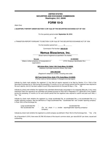 Miniature Skye Bioscience 10-Q Rapport trimestriel 2016 