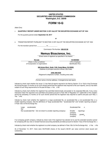 Miniature Skye Bioscience 10-Q Rapport trimestriel 2017 