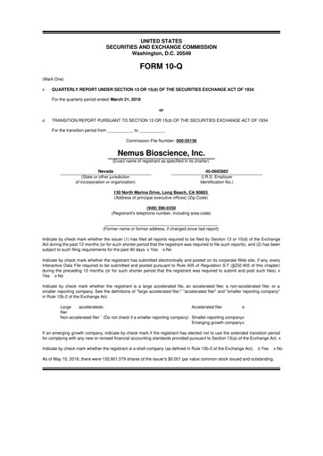 Miniature Skye Bioscience 10-Q Rapport trimestriel 2018 